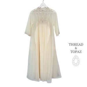 Ethereal Vintage 60s Nylon Nightgown Robe Set Small